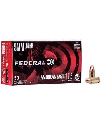 Federal AE9DP American Eagle Handgun 9mmLuger 115gr Full Metal Jacket 50 Per Box/20 Case