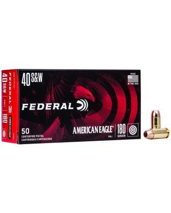 Federal AE40R1 American Eagle Handgun 40S&amp;W 180gr Full Metal Jacket 50 Per Box/20 Case