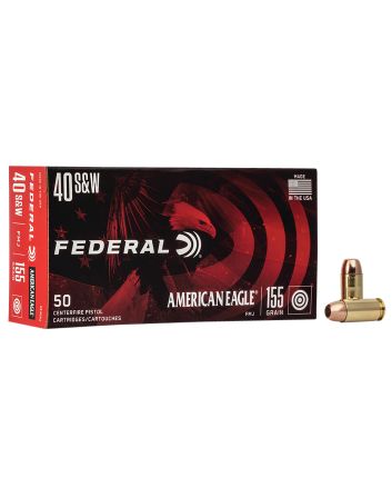 Federal AE40R2 American Eagle Handgun 40S&amp;W 155gr Full Metal Jacket 50 Per Box/20 Case