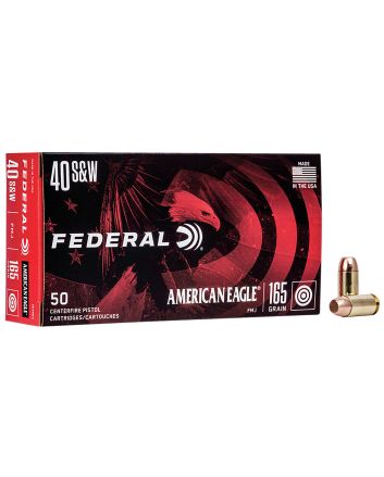 Federal AE40R3 American Eagle Handgun 40S&amp;W 165gr Full Metal Jacket 50 Per Box/20 Case