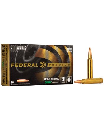 Federal GM300WM Premium Gold Medal 300WinMag 190gr Sierra MatchKing BTHP 20 Per Box/10 Case