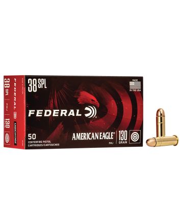Federal AE38K American Eagle Handgun 38Special 130gr Full Metal Jacket 50 Per Box/20 Case