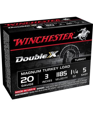 Winchester Ammo X203XCT5 Double X Magnum 20Gauge 3" 1 1/4oz 5Shot 10 Per Box/10 Case