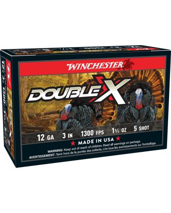 Winchester Ammo STH1235 Double X High Velocity Turkey 12Gauge 3" 1 3/4oz 5Shot 10 Per Box/10 Case