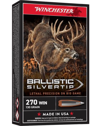 Winchester Ammo SBST270 Ballistic Silvertip270Win 130gr Rapid Controlled Expansion Polymer Tip 20 Per Box/10 Case