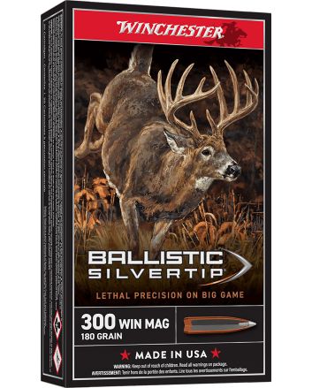 Winchester Ammo SBST300 Ballistic Silvertip300WinMag 180gr Rapid Controlled Expansion Polymer Tip 20 Per Box/10 Case