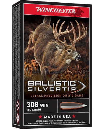 Winchester Ammo SBST308 Ballistic Silvertip308Win 150gr Rapid Controlled Expansion Polymer Tip 20 Per Box/10 Case