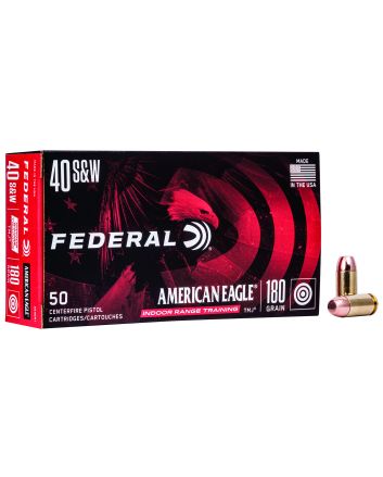 Federal AE40N1 American Eagle Indoor Range Training 40S&amp;W 180gr Total Metal Jacket 50 Per Box/20 Case