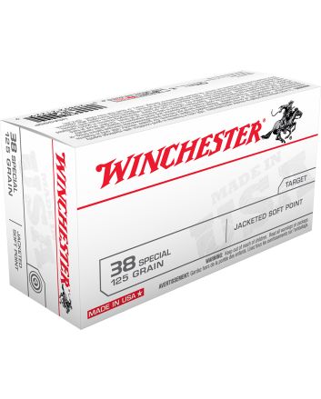 Winchester Ammo USA38SP USA38Special 125gr Jacketed Soft Point 50 Per Box/10 Case
