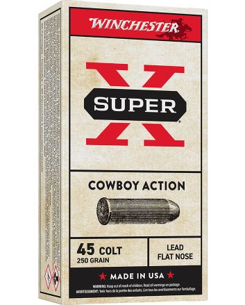Winchester Ammo USA45CB Super X Cowboy Action 45Colt 250gr Lead Flat Nose 50 Per Box/10 Case