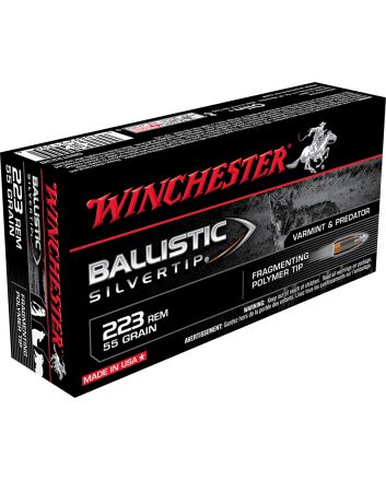 Winchester Ammo SBST223B Ballistic Silvertip223Rem 55gr Fragmenting Polymer Tip 20 Per Box/10 Case