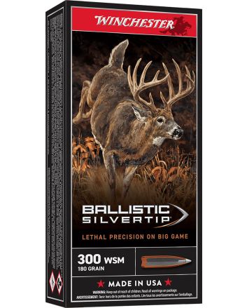 Winchester Ammo SBST300SA Ballistic Silvertip300WSM 180gr Rapid Controlled Expansion Polymer Tip 20 Per Box/10 Case