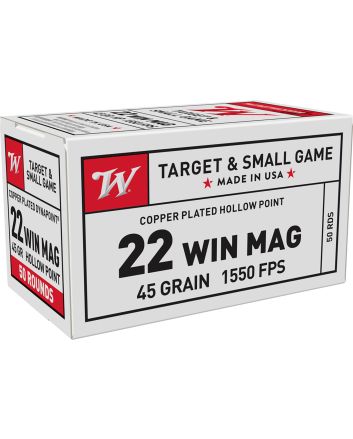 Winchester Ammo USA22M USA Dynapoint 22WMR 45gr Copper Plated Hollow Point 50 Per Box/40 Case