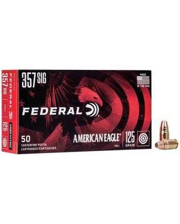 Federal AE357S2 American Eagle Handgun 357Sig 125gr Full Metal Jacket 50 Per Box/20 Case