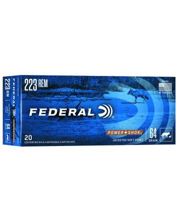 Federal 223L Power-Shok223Rem 64gr Jacketed Soft Point 20 Per Box/10 Case
