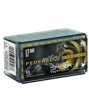 Federal P770 Premium Varmint &amp; Predator 17HMR 17gr Speer TNT Jacketed Hollow Point 50 Per Box/60 Case