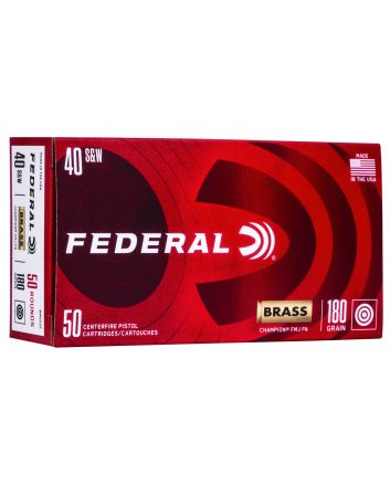 Federal WM5223 Champion Training 40S&amp;W 180gr Full Metal Jacket 50 Per Box/20 Case