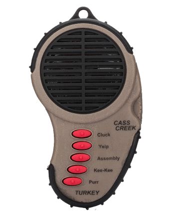 Cass Creek 969 Ergo ElectronicTurkey Call, 5 Authentic Turkey Sounds, Brown Plastic Includes Belt Clip