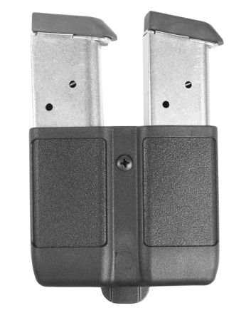 Blackhawk 410510PBK Double Mag CaseBlack Polymer Belt Clip Compatible w/ Single Stack 9mm/10mm/40/45/357