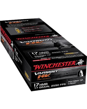 Winchester Ammo S17HMR1 Varmint HV17HMR 17gr Hornady V Max 50 Per Box/20 Case