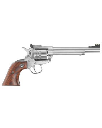 Ruger 0626 Single-Six Convertible 22 LR 22 WMR 6rd 6.50" Satin Stainless Steel Barrel, Cylinder &amp; Frame, Hardwood Grip, Transfer Bar Safety, Exposed Hammer