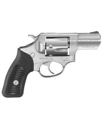 Ruger 5737 SP10138 Special +P 5rd 2.25" Satin Stainless Steel Barrel, Cylinder &amp; Frame, Black Rubber Grip, Transfer Bar Safety, Exposed Hammer