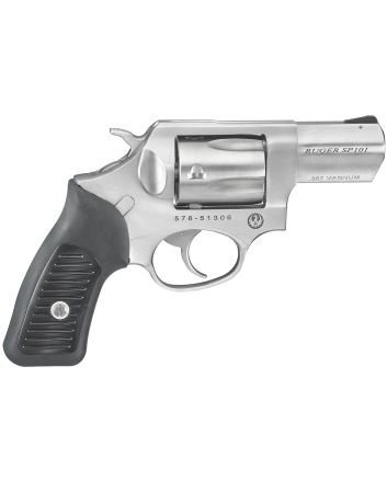 Ruger 5718 SP101357 Mag 5rd 2.25" Satin Stainless Steel Barrel, Cylinder &amp; Frame, Black Rubber Grip, Transfer Bar Safety, Exposed Hammer