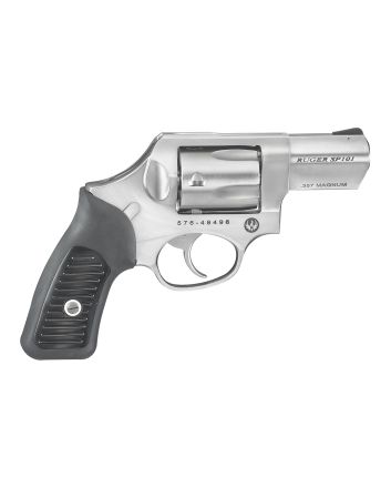 Ruger 5720 SP101357 Mag 5rd 2.25" Satin Stainless Steel Barrel, Cylinder &amp; Frame, Black Rubber Grip, Transfer Bar Safety, Concealed Hammer