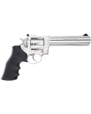 Ruger 1707 GP100Medium Frame 357 Mag 6rd 6" Satin Stainless Steel Barrel, Cylinder &amp; Frame, Hogue Monogrip, Transfer Bar Safety, Exposed Hammer