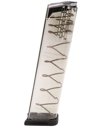 ETS Group GLK922 Pistol Mags Competition Legal 22rd 9mm Luger Compatible w/Glock 17/18/19/19X/26/34/45 Gen1-5 Clear Polymer