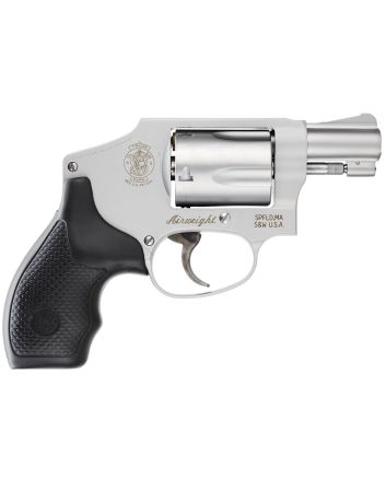 Smith &amp; Wesson 103810 Model 642 Airweight J-Frame 38 Special +P 5 Shot 1.88" Stainless Steel Barrel, Stainless Cylinder, Stainless Aluminum Frame, Black Finger Grooved Grip, Concealed Hammer