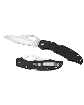 Spyderco BY03PSBK2 Byrd Cara Cara 2 Lightweight 3.75" Folding Drop Point Part Serrated 8Cr13MoV SS Blade BlackTextured FRN Handle Includes Pocket Clip