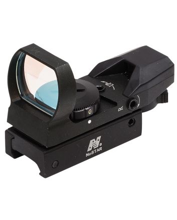 NcStar D4RGB Red &amp; Green Four Reticle Reflex OpticBlack Anodized 1 x 0.95"x 1.34" 3 MOA Red/Green Dot Multi Reticle