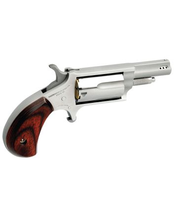 North American Arms NAA22MP Mini-Revolver22 WMR 5 Shot 1.63" Ported Barrel,Overall Stainless Steel Finish, Rosewood Birdshead Grip