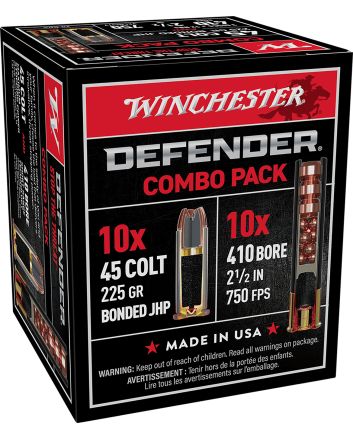 Winchester Ammo S41045PD PDX1 Defender Combo 410Gauge 2.50" 1/2oz 3Defense Discs 12BBs Shot 20 Per Box/10 Case