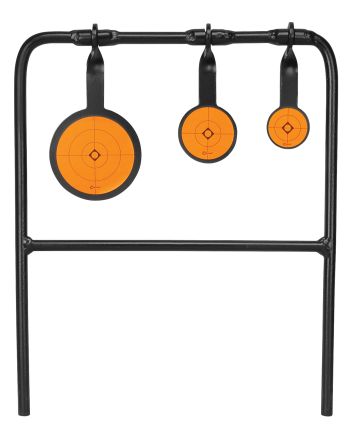 Caldwell 147072 Plink n Swing Triple Spin Target Rimfire Pistol/Rifle Steel Black/Orange Impact Enhancement Motion 1.75"/2.5"/3.5"