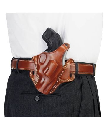 Galco FL114 FletchOWB Tan Leather Belt Slide Fits S&amp;W K Frame Fits Ruger Security-Six Right Hand