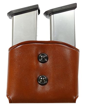 Galco DMC26 DMC Mag Carrier Double Tan Leather Belt Loop 45 ACP Belts 1.50-1.75" Wide Compatible w/ Single Stack Compatible w/ Sig P220 Compatible w/ 1911