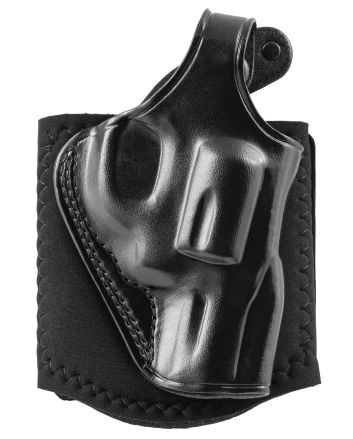 Galco AG160B Ankle GloveSize Fits Ankles up to 13" Black Leather Hook &amp; Loop Fits S&amp;W J Frame Fits Charter Arms Undercover Right Hand