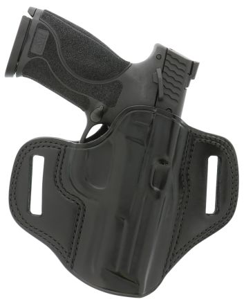 Galco CM224B Combat MasterOWB Black Leather Belt Slide Compatible w/Ruger Security-9/Glock 17/Glock 22 Gen2-5 Belt 1.75" Wide Right Hand