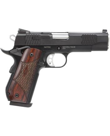 Smith &amp; Wesson 108483 1911 E-Series 45 ACP 7+1/8+1, 4.25" Stainless Steel Barrel, Black Serrated Stainless Steel Slide, Black Aluminum Frame w/Beavertail, Round Butt Laminate Wood Grip