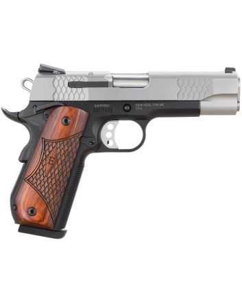 Smith &amp; Wesson 108485 1911 E-Series 45 ACP4.25" Barrel 8+1, Black Round Butt Scandium Frame, Satin Stainless Steel Slide, Laminate Wood Grip, Manual Grip &amp; Thumb Safety