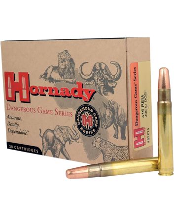 Hornady 82674 Dangerous Game416RemMag 400gr Dangerous Game Solid 20 Per Box/6 Case