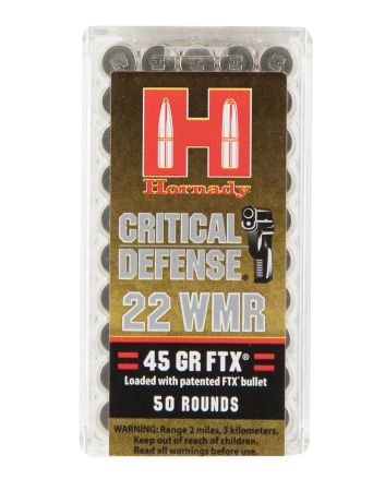 Hornady 83200 Critical Defense22 WMR 45 gr Flex Tip eXpanding 50 Per Box/ 40 Case