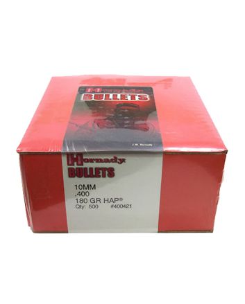 Hornady 400421 HAP10mm Auto .400 180 gr Hollow Point 500 Per Box/ 2 Case