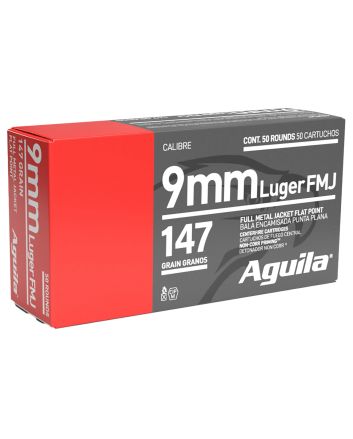 Aguila 1E097719 Target &amp; Range Handgun 9mm Luger 147gr Full Metal Jacket Flat Point 50 Per Box/20 Case