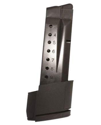 ProMag SMI28 Standard10rd Extended 9mm Luger Fits S&amp;W M&amp;P Shield Blued Steel (Except Shield EZ Variant)