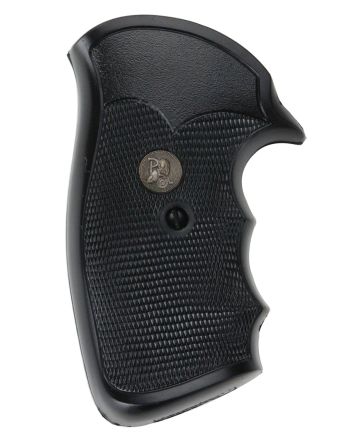 Pachmayr 03264 Gripper Grip Checkered Black Rubber with Finger Grooves for S&amp;W K/L Frame with Square Butt