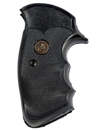 Pachmayr 03265 Gripper Professional Grip Checkered Black Rubber with Finger Grooves for S&amp;W K/L Frame with Square Butt