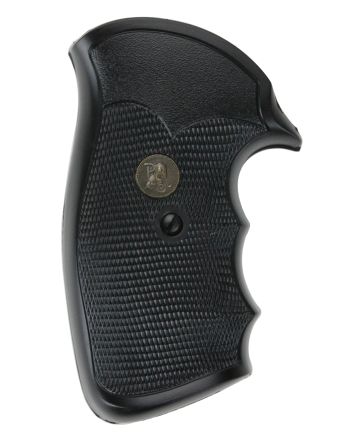 Pachmayr 03266 Gripper Grip Checkered Black Rubber with Finger Grooves for S&amp;W K/L Frame with Round Butt